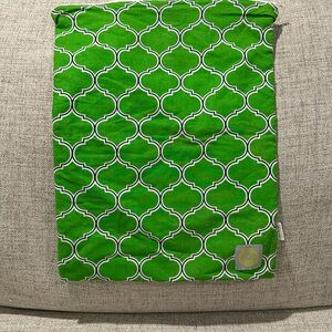 Itzy Ritzy Green White Cotton Wet Travel Bag Waterproof Pouch used